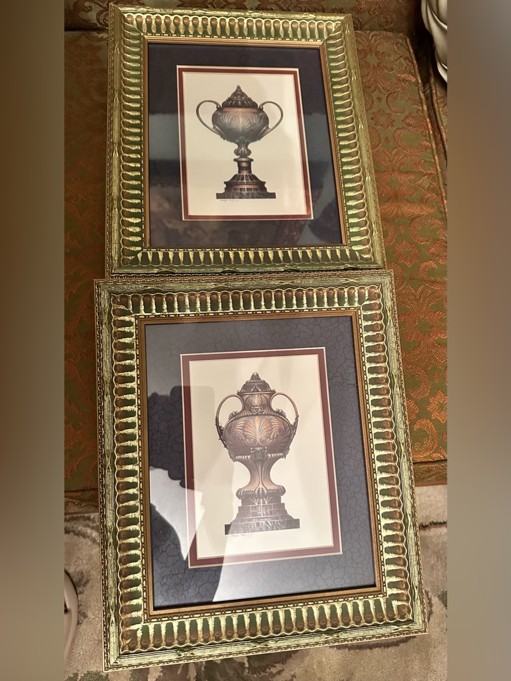 Persian and Sèvres vase illustrations Decorative Gold-Framed Urn Art Print